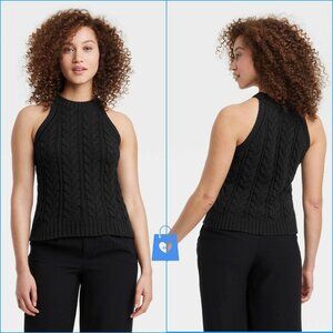 XS - Womens Halter Neck Pullover Sweater - A New Day - Black